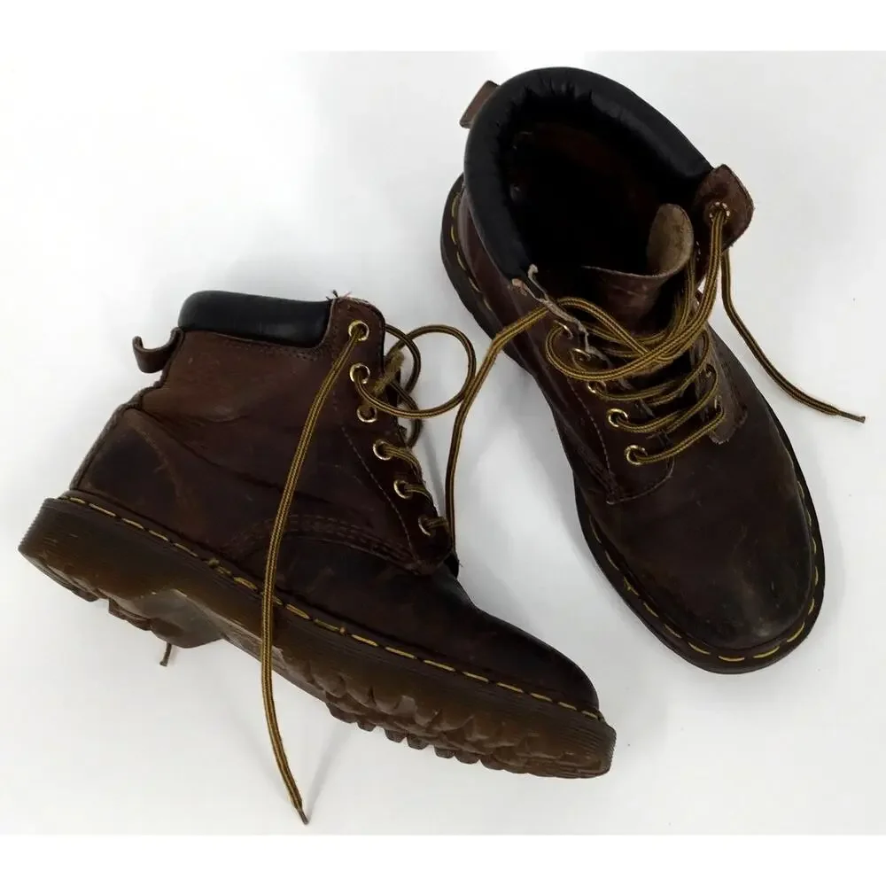 Vintage 90s Dr Martens Made England Brown Leather Boots Est US 7